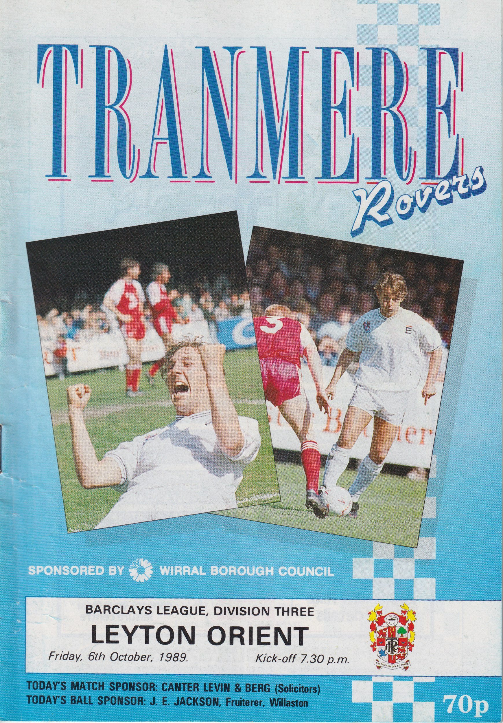Tranmere Rovers v Leyton Orient match programme